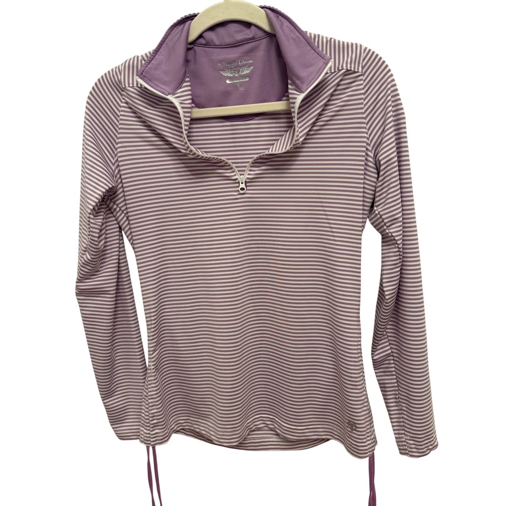Straight Down Performance Purple Striped Quarter … - image 1